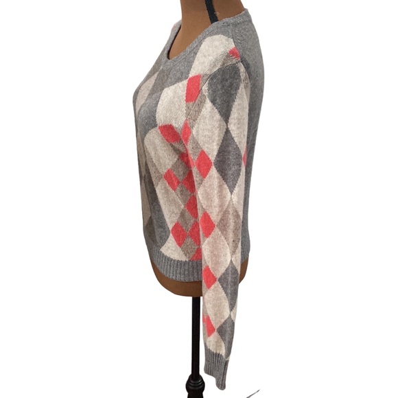 Line Cashmere argyle Crewneck sweater size M - Picture 4 of 11